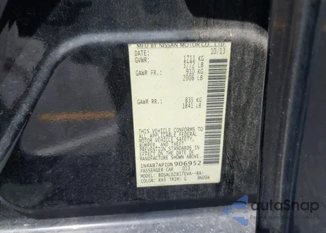 2013 Nissan Sentra Sv из США, поврежденный, VIN 1N4AB7AP1DN906952